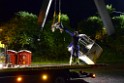 Koelner Seilbahn Gondel blieb haengen Koeln Linksrheinisch P976